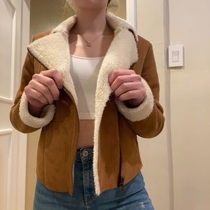 velvet jacket with sherpa